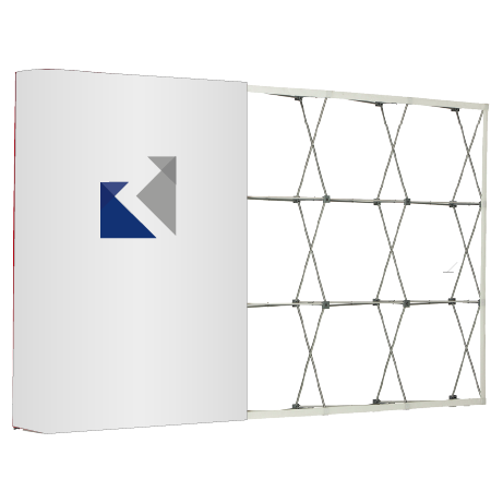 Textilfaltwand | 3 x 3 Felder gebogen | einseitig bedruckt